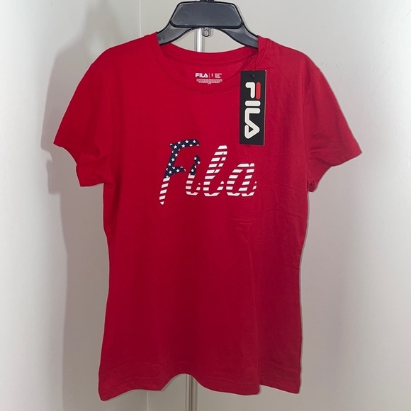 New Fila Women's Graphic Logo Tee T-Shirt Top Size Small - Picture 1 of 11